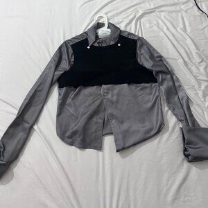 Heliot Emil Silk Rib Vested Shirt